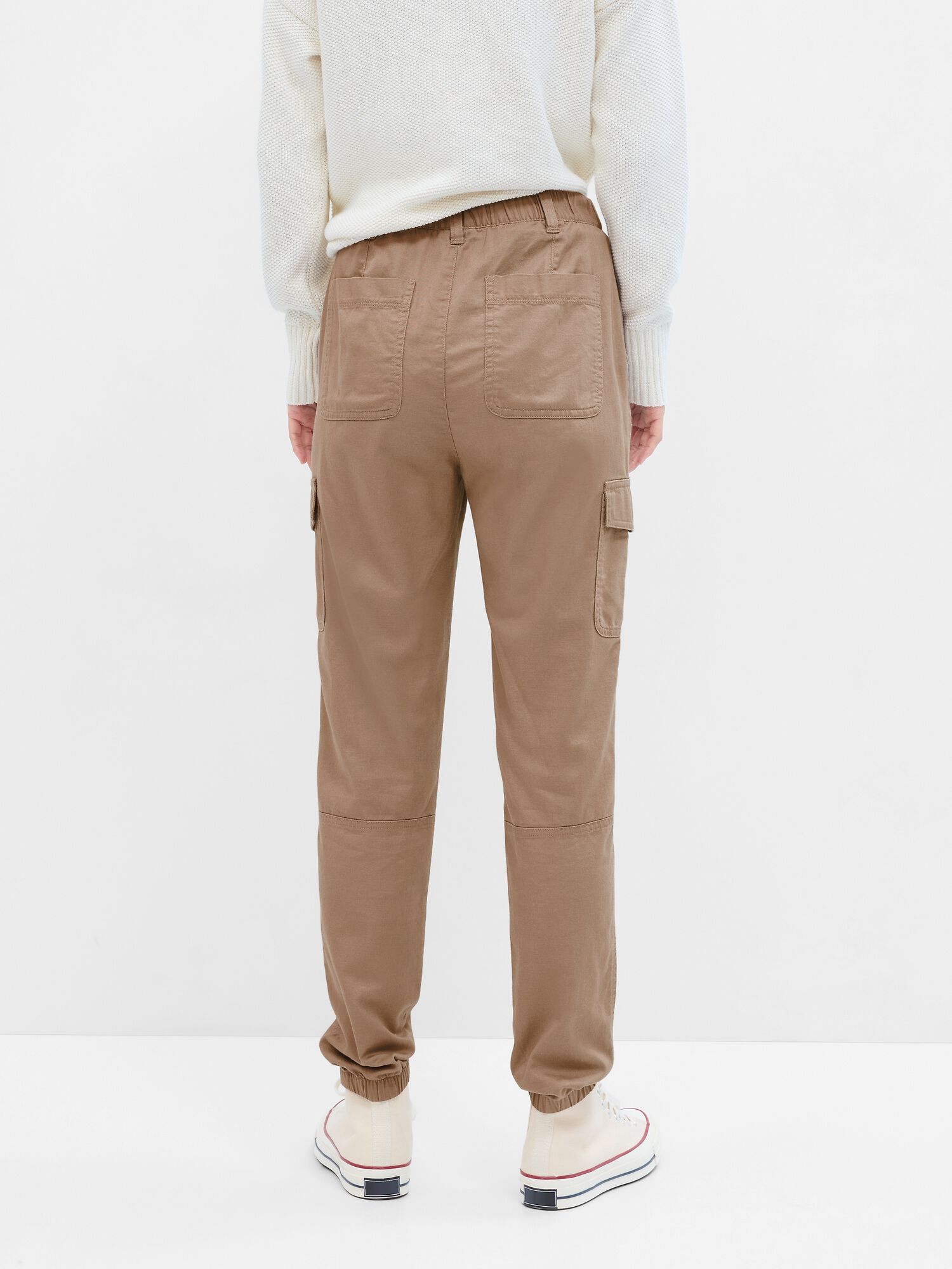 Girlfriend Khaki Cargo Joggers