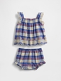 Baby Poplin Eyelet-Hem Outfit Set