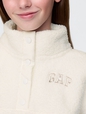 Kids Recycled Relaxed Sherpa Quarter-Snap Sweatshirt
