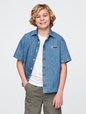 Kids Logo Denim Shirt