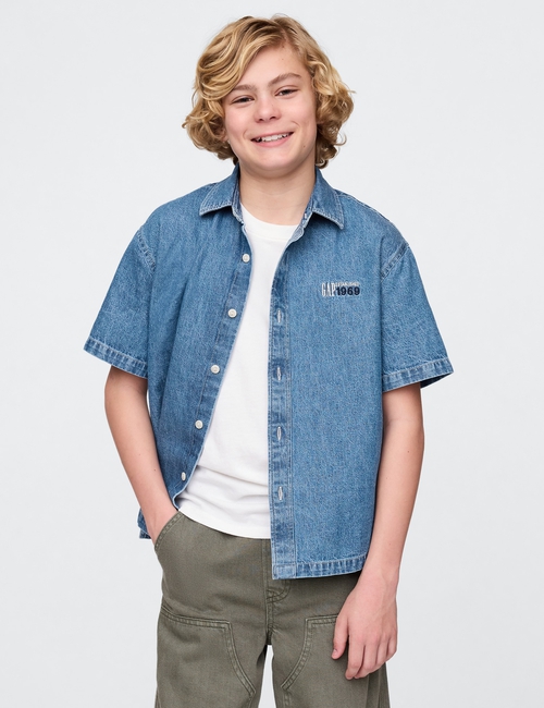 Kids Logo Denim Shirt