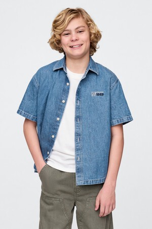 Kids Logo Denim Shirt