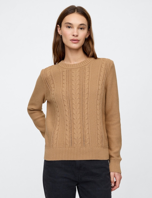 Cable-Knit Crewneck Sweater