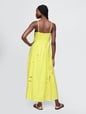 Linen-Blend Embroidered Maxi Dress