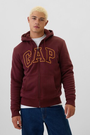 Gap Logo Sherpa-Lined Zip Hoodie