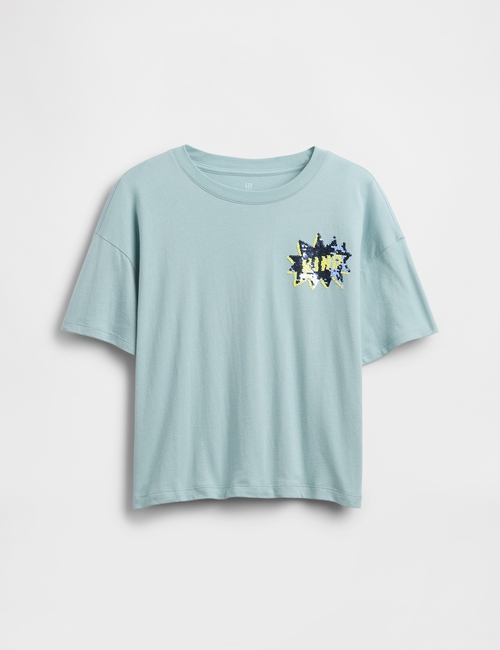 Kids Oversized Flippy Sequin Graphic T-Shirt