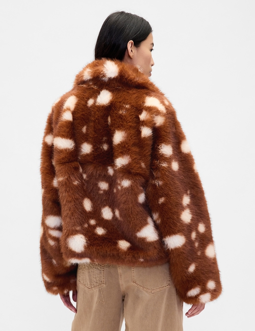 Gap × Sandy Liang Spotted Vegan Fur Half-Zip Pullover