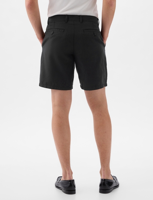 8" Linen-Cotton Shorts