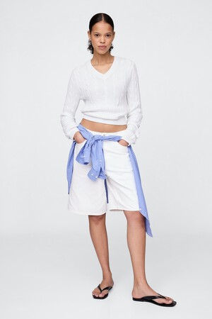 11" Mid Rise Longline Denim Shorts