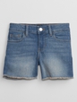 Kids Mid Rise Midi Denim Shorts with Washwell