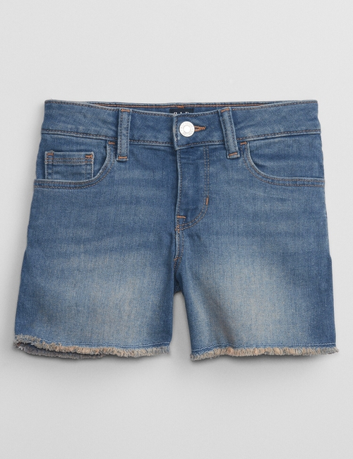 Kids Mid Rise Midi Denim Shorts with Washwell