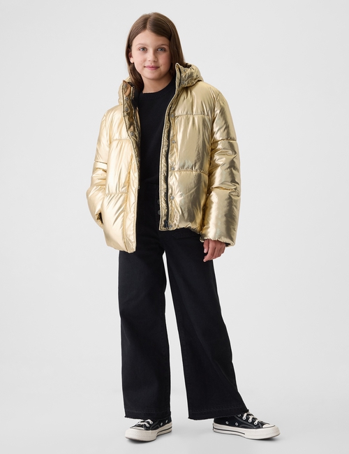 Kids Recycled Metallic Puffer Jacket