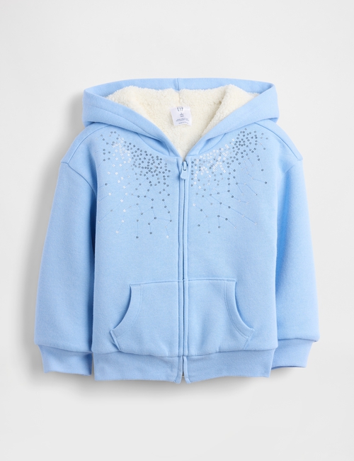 Baby & Toddler Sherpa-Lined Sequin Zip Hoodie