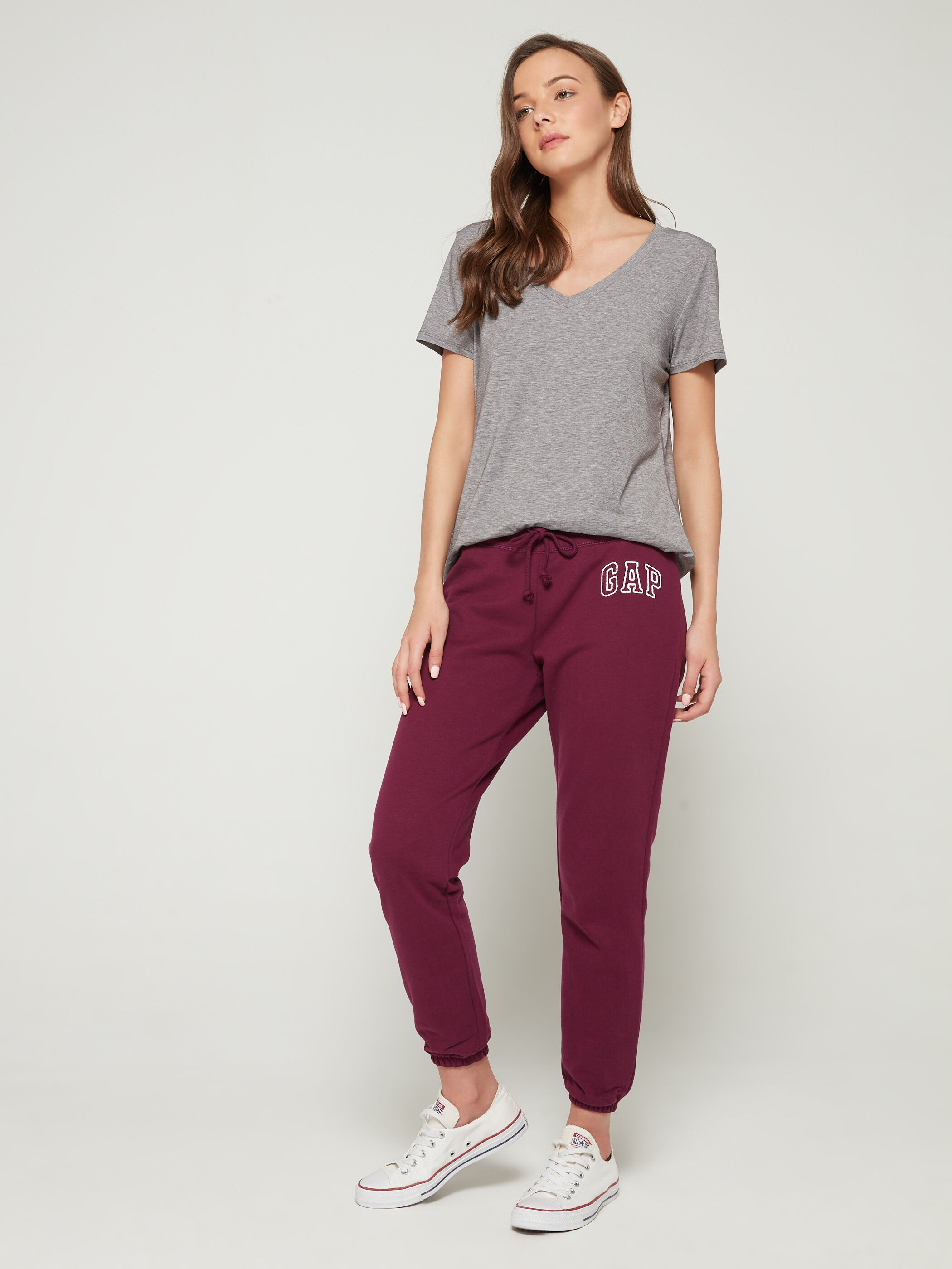 Shop Arch Logo Fleece Joggers for Women GAP UAE