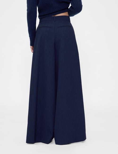 GAP STUDIO TROPICAL WOOL PINSTRIPE TAILORED PANT