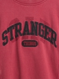 Stranger Things Quilted-Sleeve Logo Sweatshirt