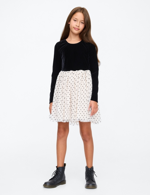 Kids Velour Tulle Dress