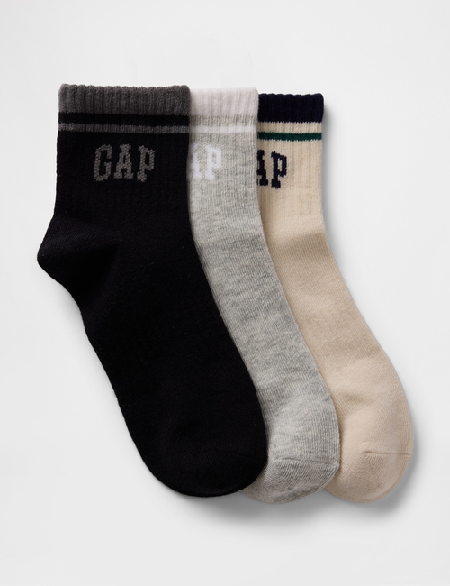 Kids Gap Logo Quarter Crew Socks (3-Pack)