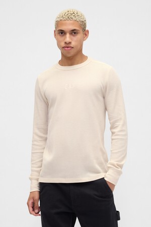 Gap Logo Waffle-Knit Crewneck T-Shirt