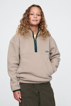 Kids Sherpa Logo Half-Zip Pullover