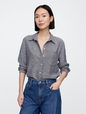 Linen-Blend Easy Shirt