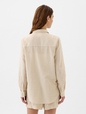 Linen-Blend Easy Shirt