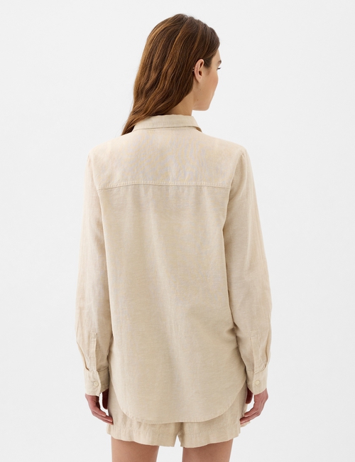 Linen-Blend Easy Shirt