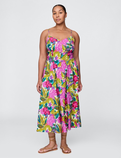 Floral V-Neck Midi Dress