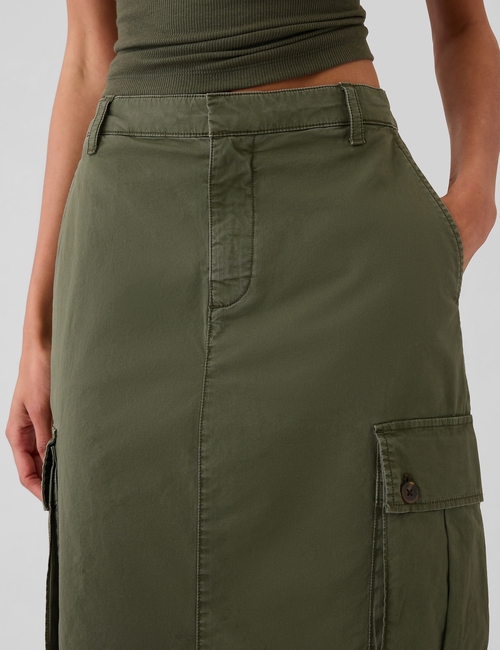 Utility Cargo Midi Skirt