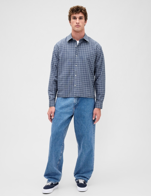 Relaxed Straight-Hem Oxford Shirt