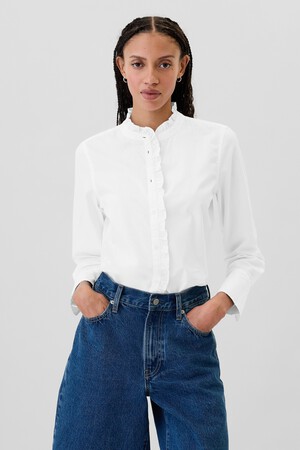 Classic Poplin Ruffle Shirt