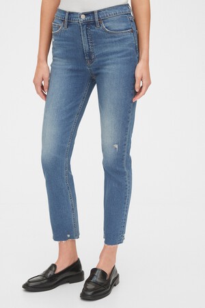 High Rise Distressed Vintage Slim Jeans