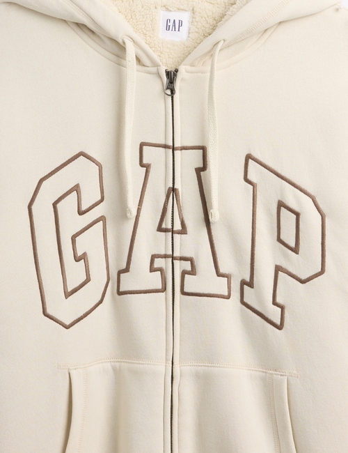 Relaxed Gap Logo Sherpa-Lined Zip Hoodie