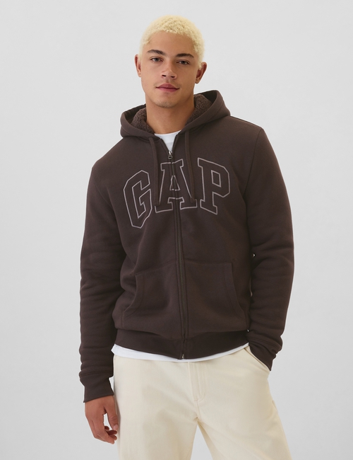 Gap Logo Sherpa-Lined Zip Hoodie