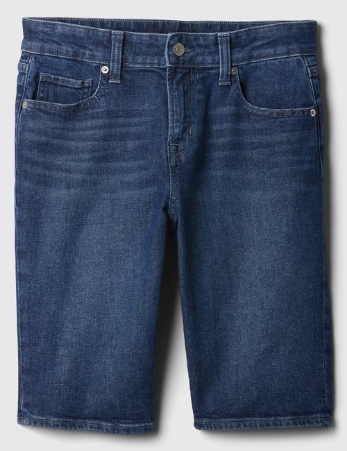 9" Mid Rise Denim Bermuda Shorts
