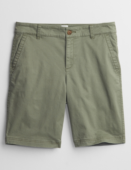 9" High Rise Twill Bermuda Shorts