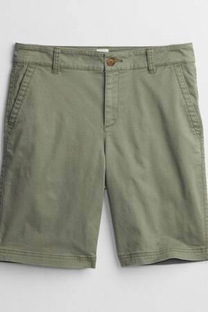 9" High Rise Twill Bermuda Shorts