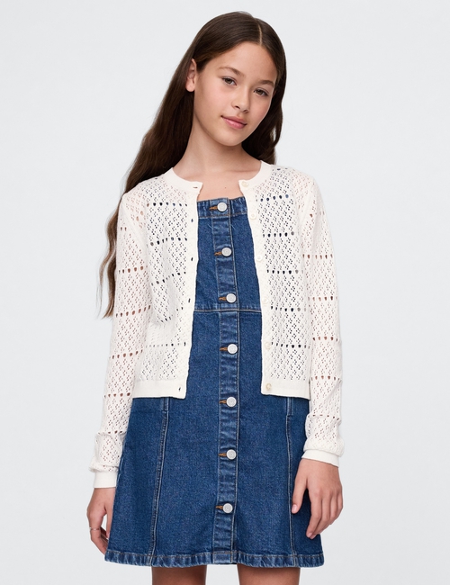 Girls Pointelle Cardigan