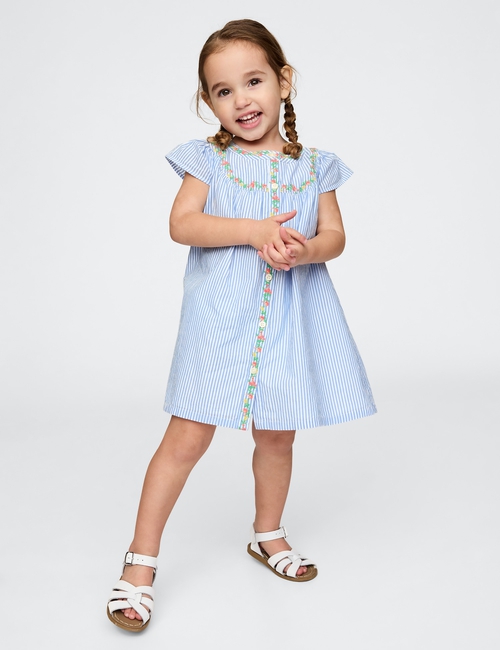 Baby & Toddler Flutter-Sleeve Shirtdress