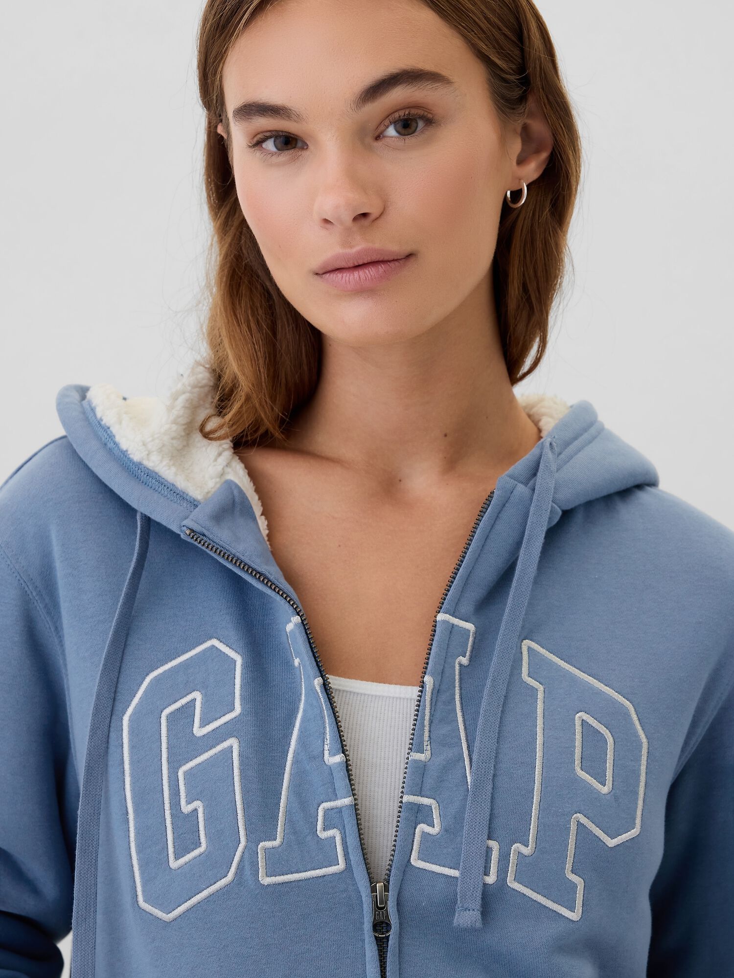 Sherpa lined hoodie gap on sale