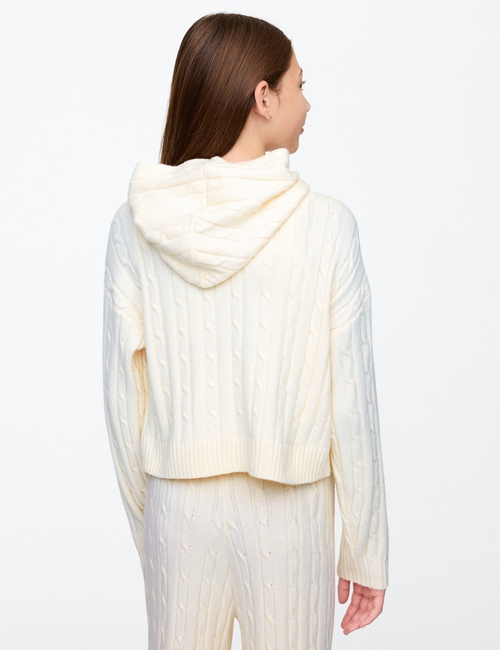 Kids CashSoft Cable-Knit Sweater Hoodie