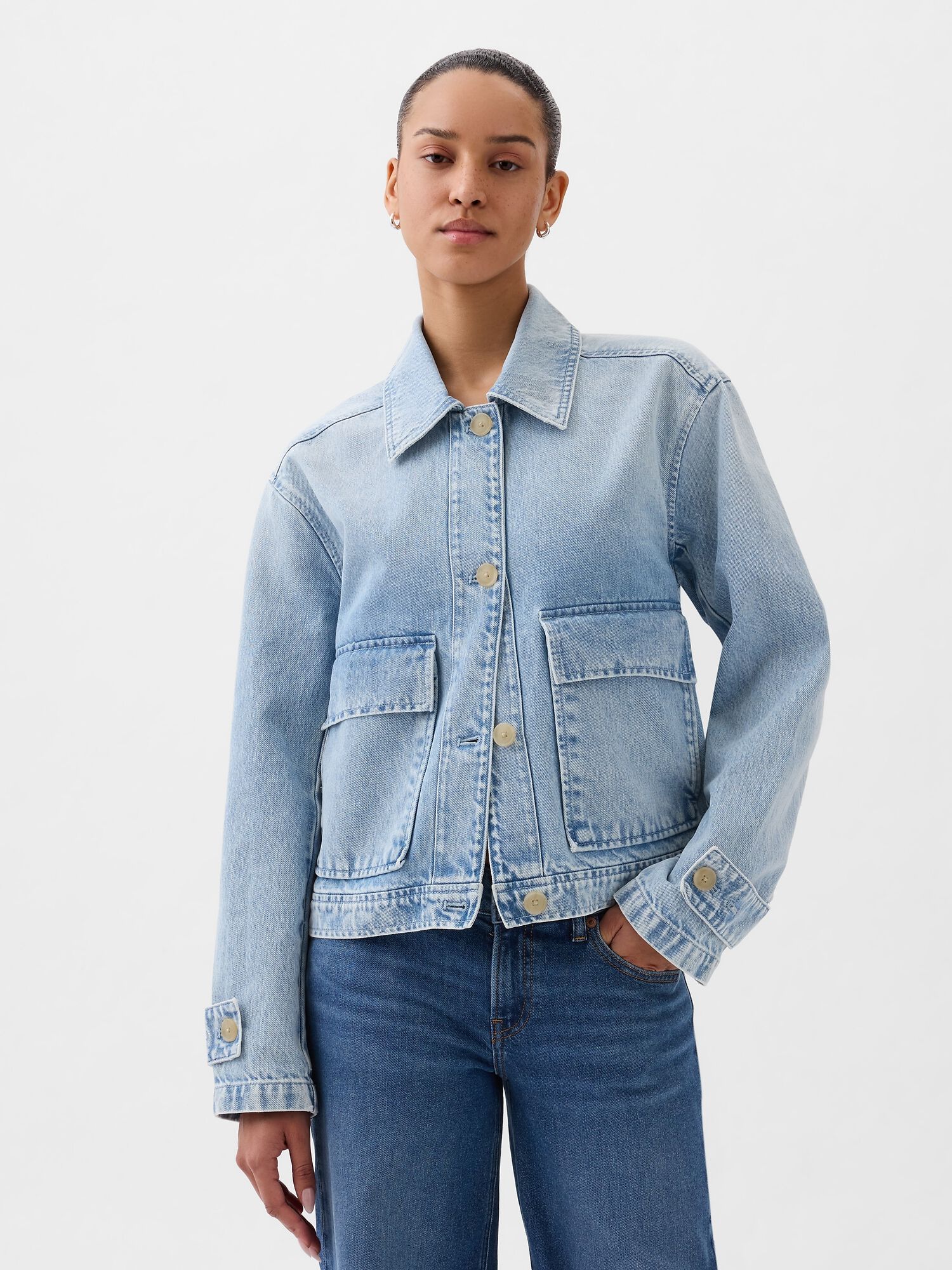 Utility shirt jacket womens cheap
