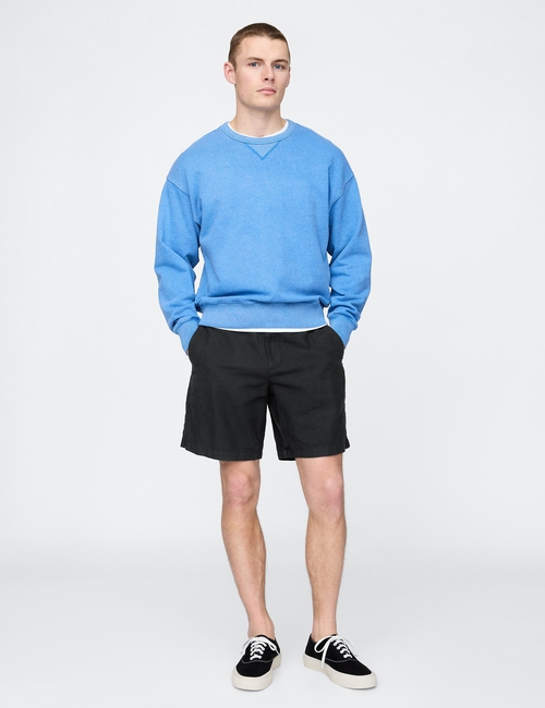 8" Linen-Cotton Shorts