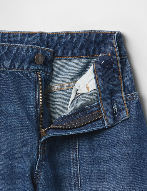 Kids High Rise Seamed Barrel Jeans