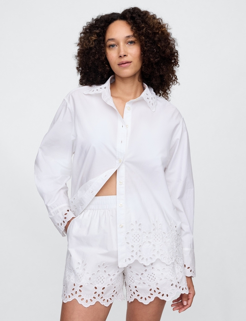 Eyelet Poplin Big Shirt