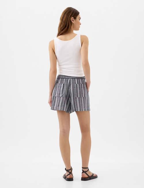 4" Mid Rise Stripe Linen-Blend Shorts