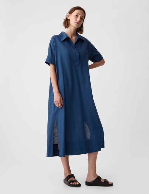 Linen-Cotton Maxi Dress