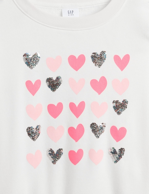 Kids Oversized Wedge Flippy-Sequin Graphic Sweatshirt