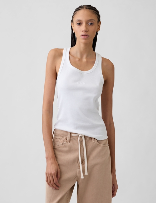 Shop Arch Logo Rib Tank Top for | GAP UAE