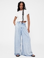GapStudio High Rise Draped Denim Trousers